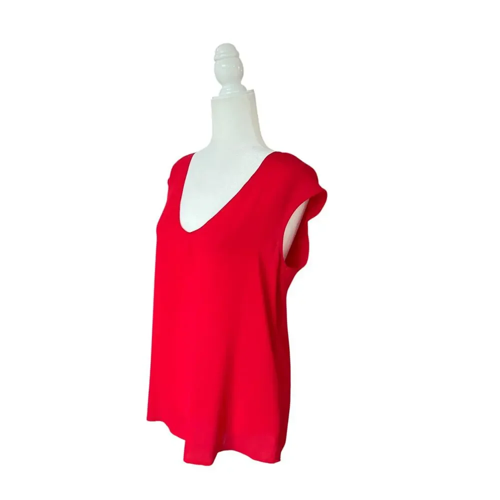J.Crew Red Cap Sleeve Blouse Size 4 Lightweight, Flowy and Relaxed Summer BBQ